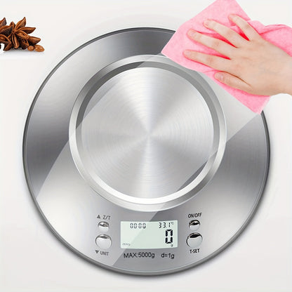 Digitale Küchenwaage mit Edelstahlwaage – Präzision mit Temperatursensor und Timerfunktion zum Backen und Kochen