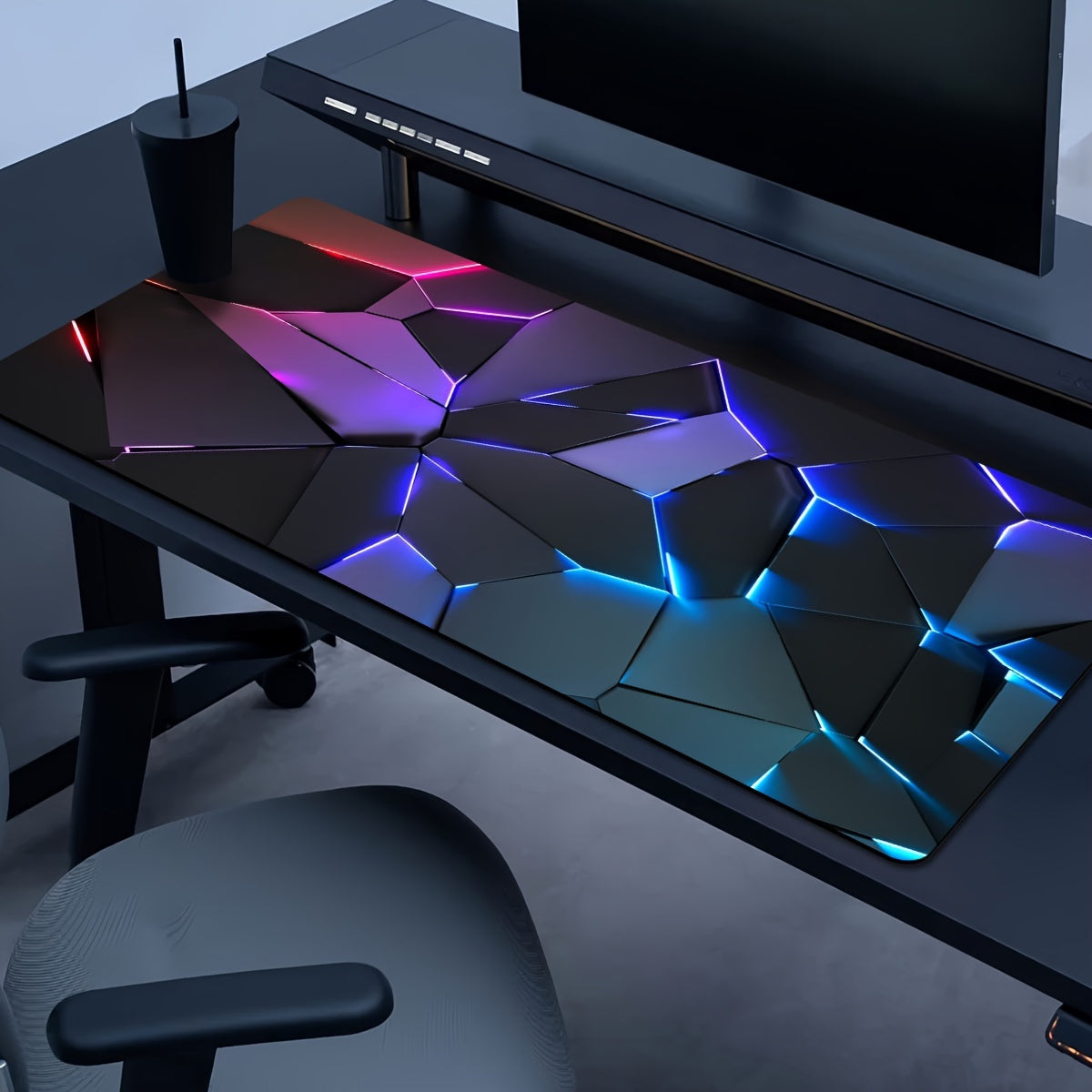 Geometrische Gamer-Matte - Stilvoll, Langlebig und Rutschfest für Ein Perfektes Spielerlebnis