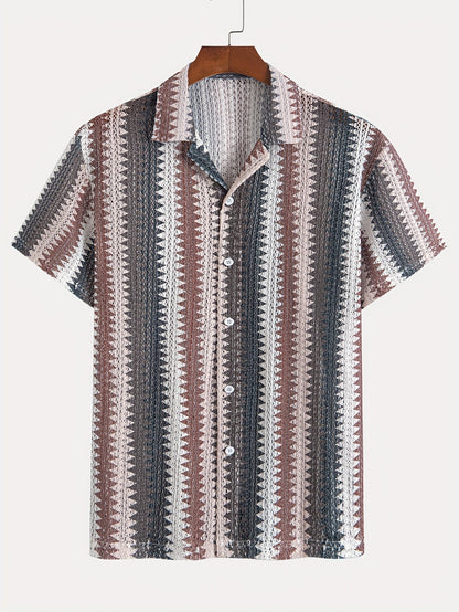 Herren Sommer Casual Kurzarmshirt – Gewebter Stoff für einen Frischen Look