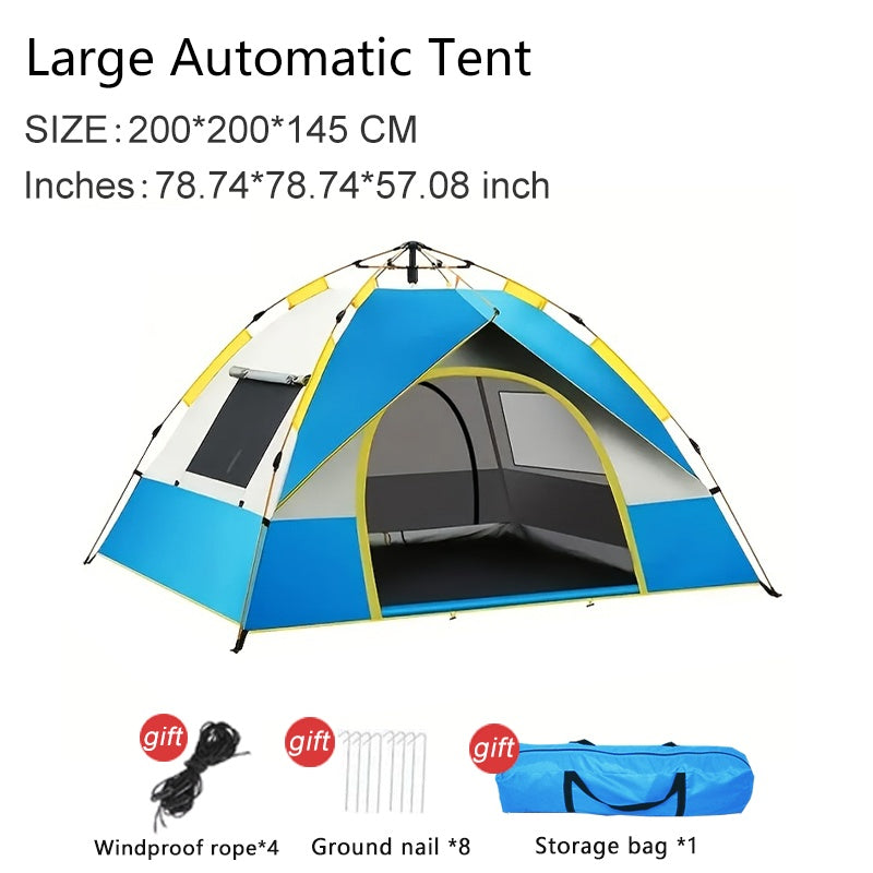 Schnell-Aufbau 4-Personen Campingzelt – Atmungsaktiver und Winddichter Schutz