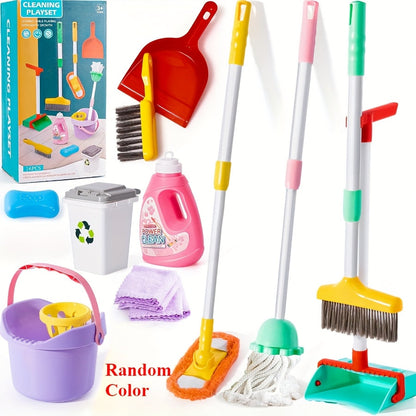 Reinigungs-Spielset für Kinder – Verstellbarer Mop, Besen und Kehrschaufel