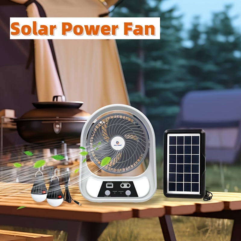 Tragbarer solarbetriebener Ventilator und Nachtlicht – Multifunktional und wiederaufladbar