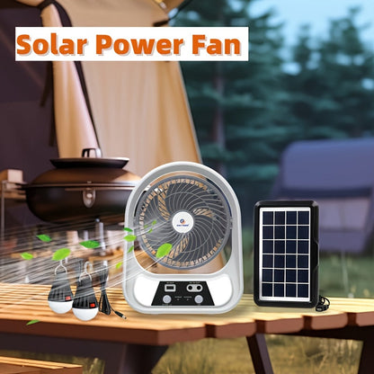 Tragbarer solarbetriebener Ventilator und Nachtlicht – Multifunktional und wiederaufladbar