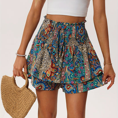 Urlaubs-Damenshorts Blumenmuster – Komfortabel und Weiblich