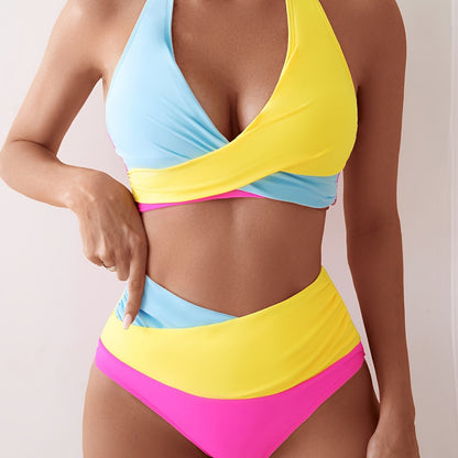 Damen Badeanzug mit Blockdesign – Bequem und Trendy