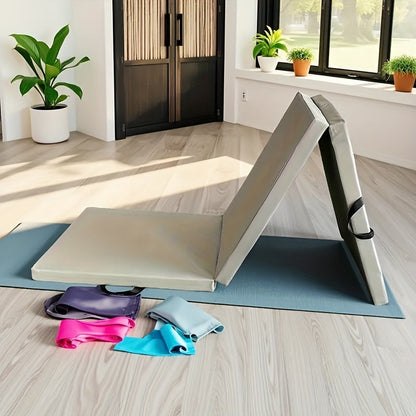 Tragbare Dreifach-Yogamatte mit dicker Polsterung, rutschfester PU-Oberfläche und Griff