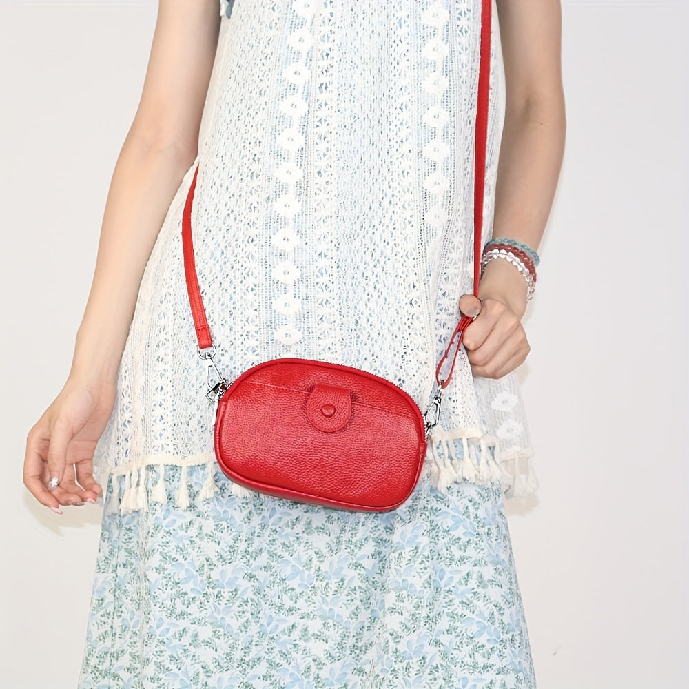 Große Kapazität Vintage Crossbody Tasche – Echtleder mit mehreren Fächern