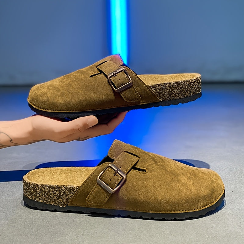 Unisex Slip-On Kunstsuede Mules – Leicht und Komfortabel mit Korksohle