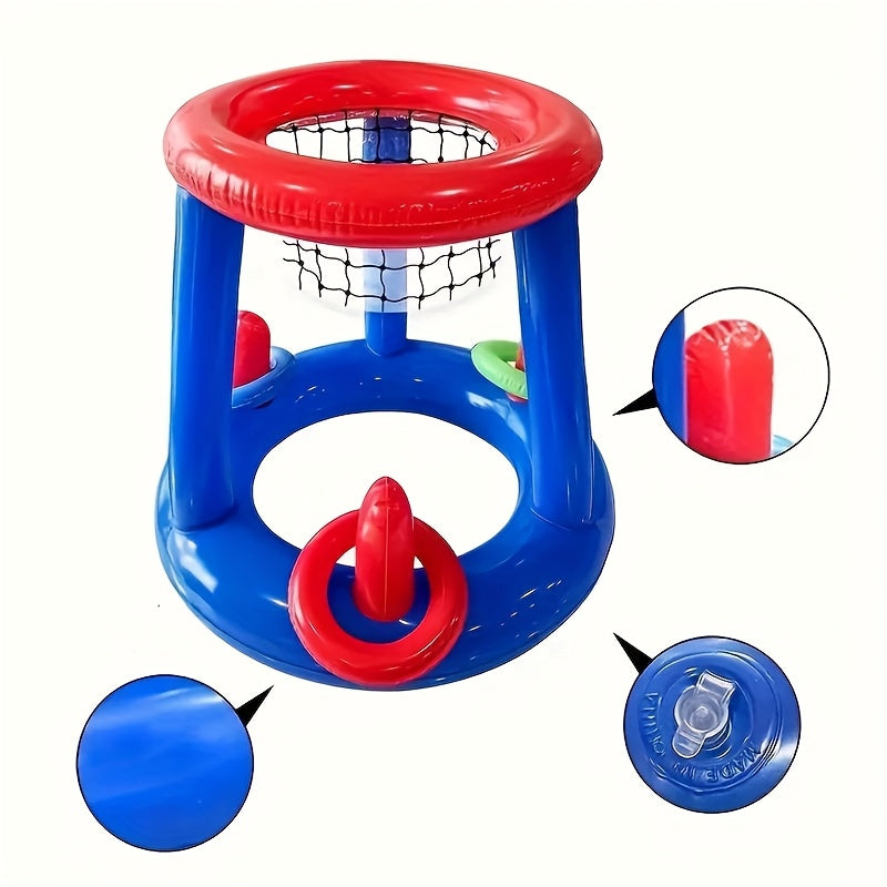 Aufblasbares Pool-Basketballset – Mit Korb, Ball und Ringen