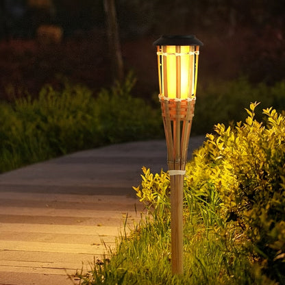 Solar-Bambusflammenlaterne – Stimmungsvolles und Natürliches