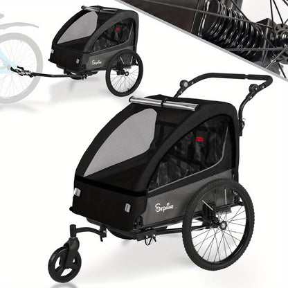 FlexiRide 2-in-1 Fahrradanhänger – Komfortabel und Zusammenklappbar für Zwei Personen