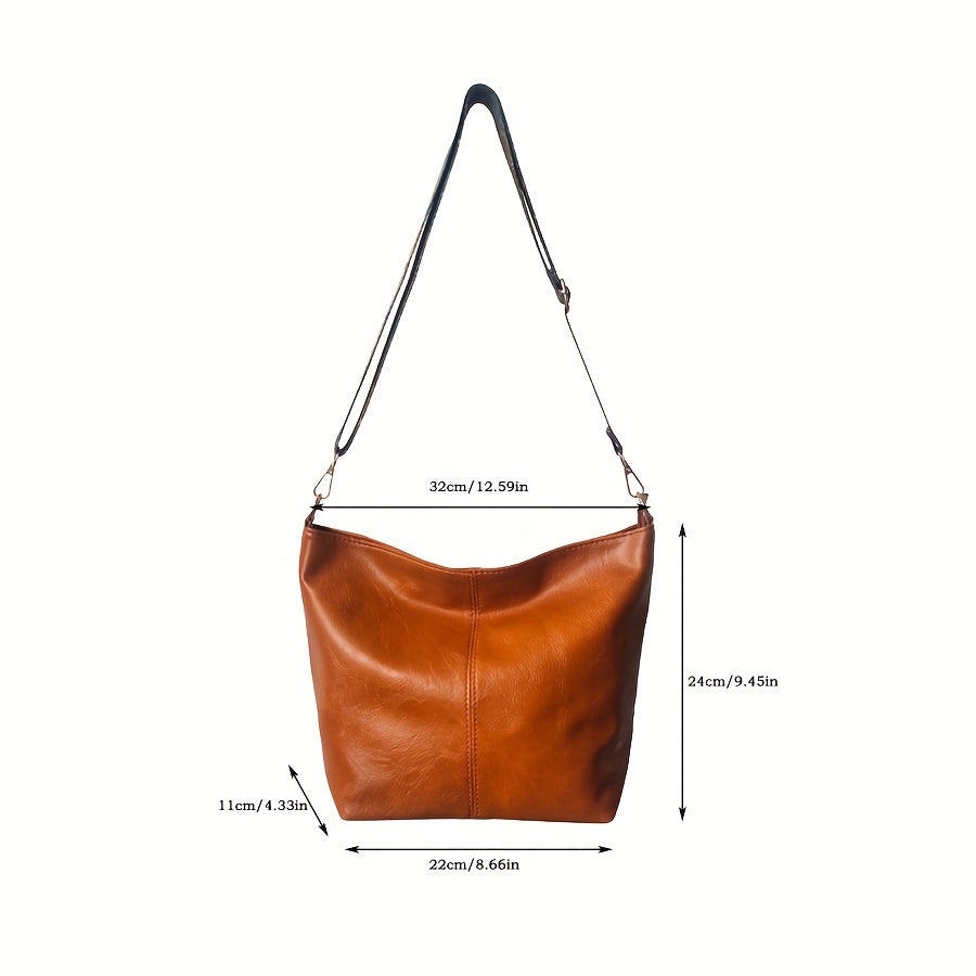 Breite Geometrische Tasche – Große Kapazität Crossbody mit Retro-Vibe