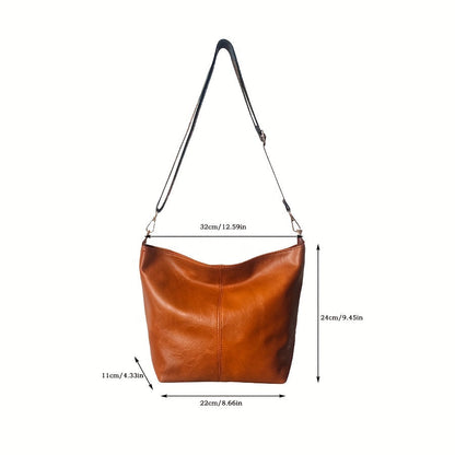 Breite Geometrische Tasche – Große Kapazität Crossbody mit Retro-Vibe