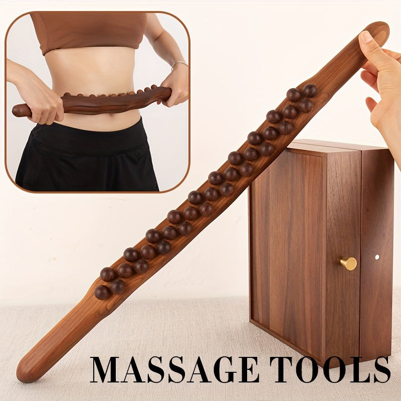 Holz-Massagestab mit 31 Perlen – Tiefe Muskelentspannung