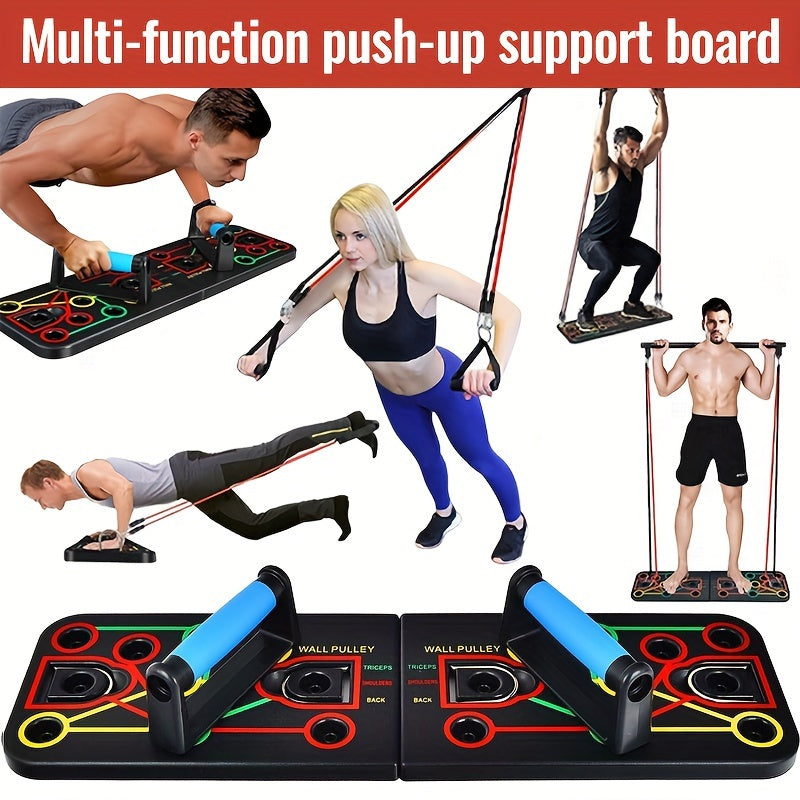 Push-up-Plank-Set mit Griffen, Widerstandsbändern und Zubehör – ideal für Brust und Bauch