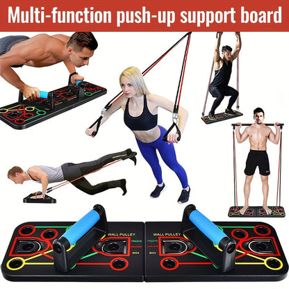 Push-up-Plank-Set mit Griffen, Widerstandsbändern und Zubehör – ideal für Brust und Bauch