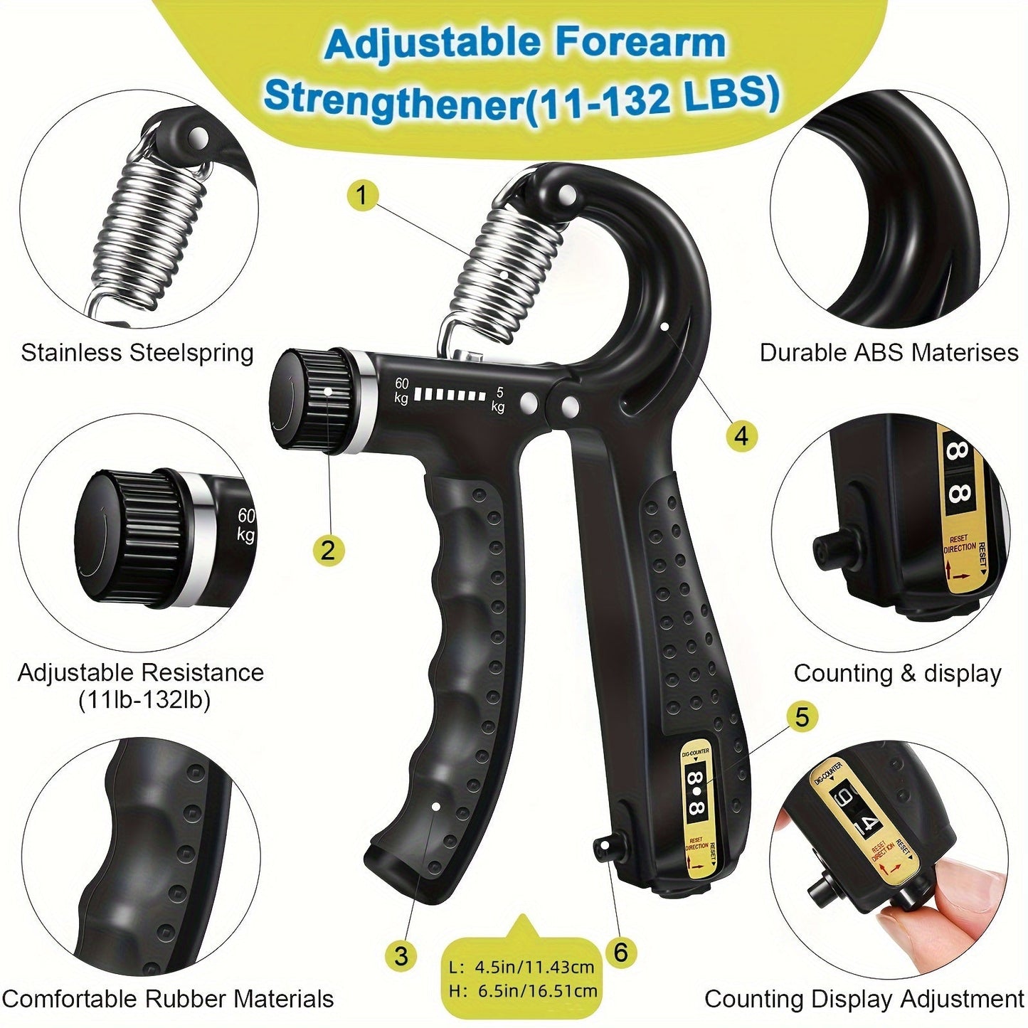 PowerGrip Handtrainer Set – 5-in-1 für Starke Hände und Unterarme