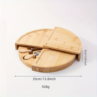 Bamboo Delights Käse- und Snackbrett Set – Originell und Praktisch für Gemütliche Momente