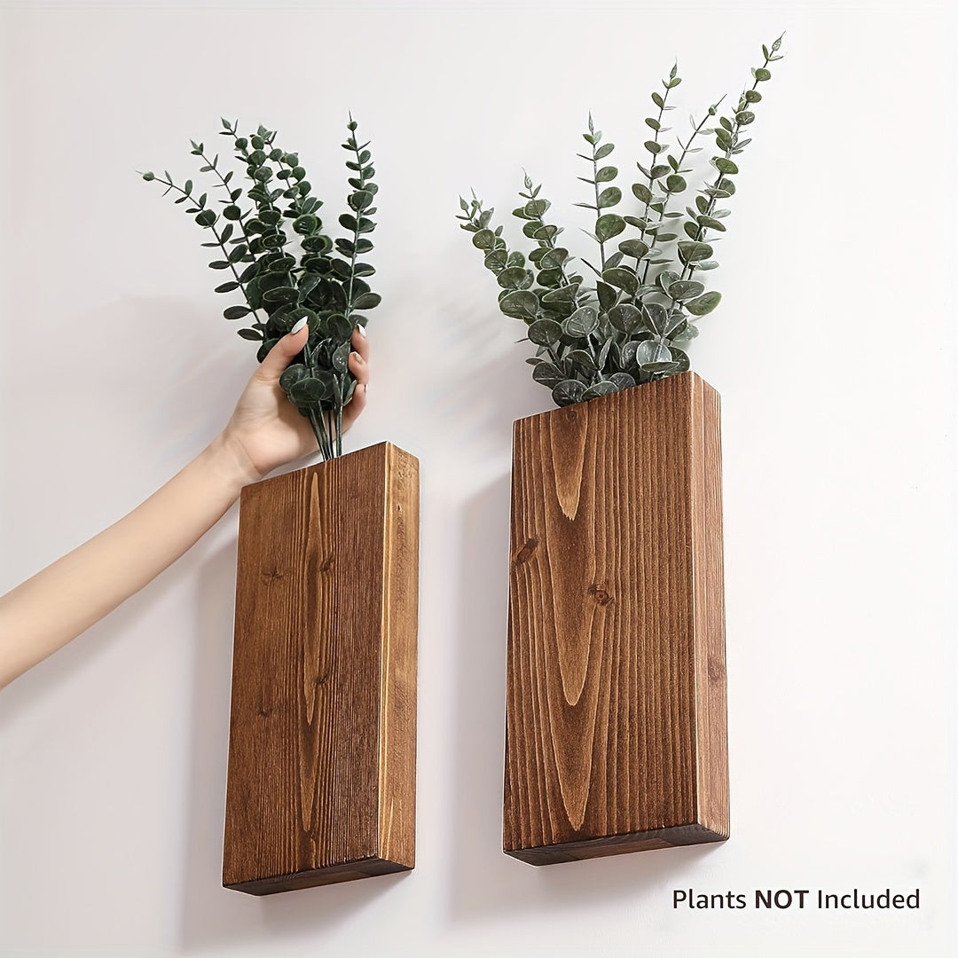 Rustikale Holz Wandvase – Natürliche Atmosphäre für jedes Interieur