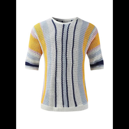 Lässiger Streifen Strickpullover – Bequem und Luftig