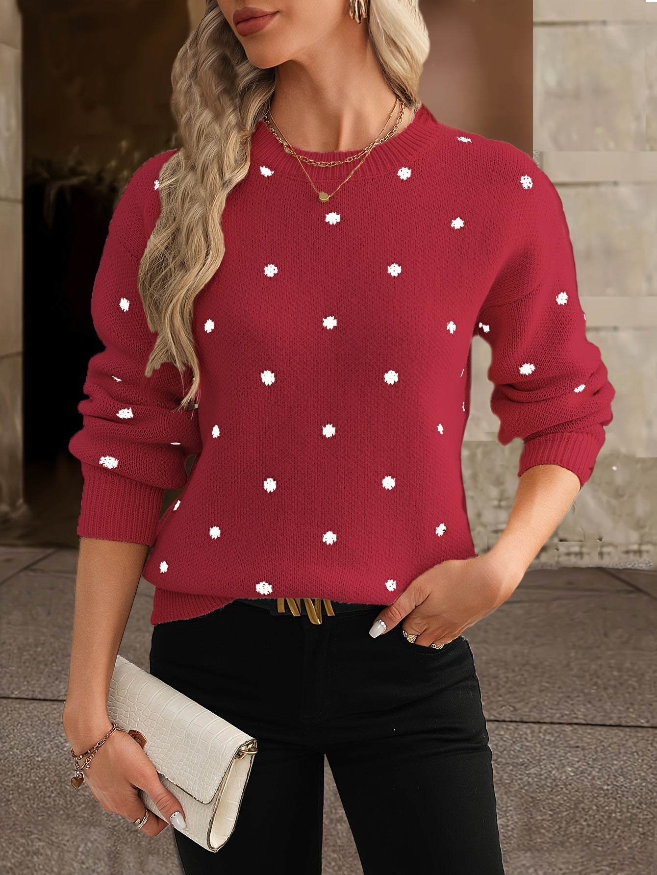 Zara Polka-Dot Pullover – Lässig und Stylisch für Damen im Herbst und Winter