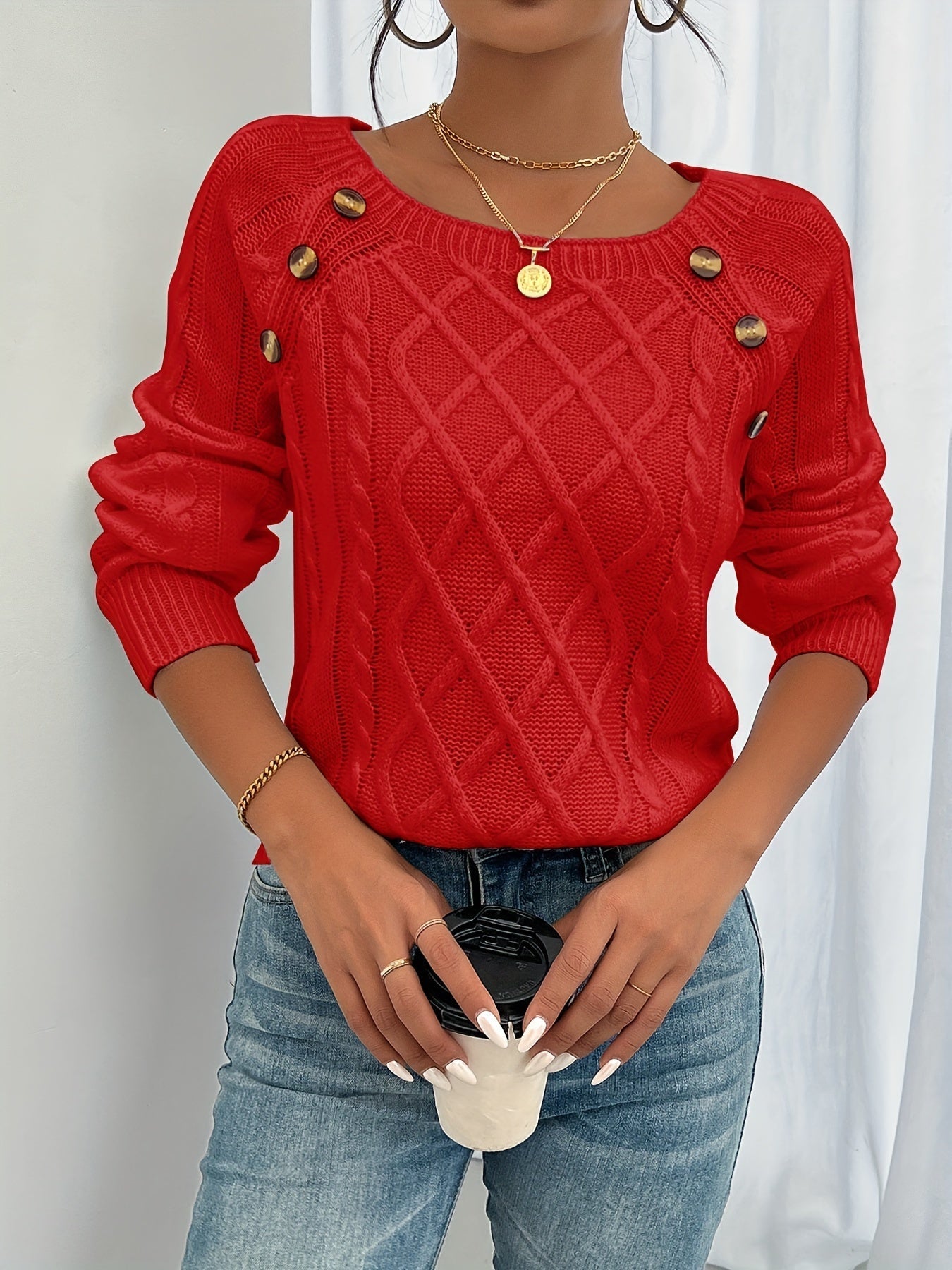 Luxus Knopfpullover – Bequem und stilvoll für jede Gelegenheit