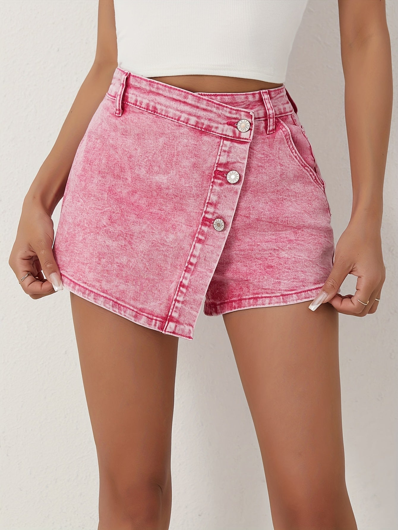 Stretch-Denim-Skort für Damen – Slim Fit und Asymmetrisch
