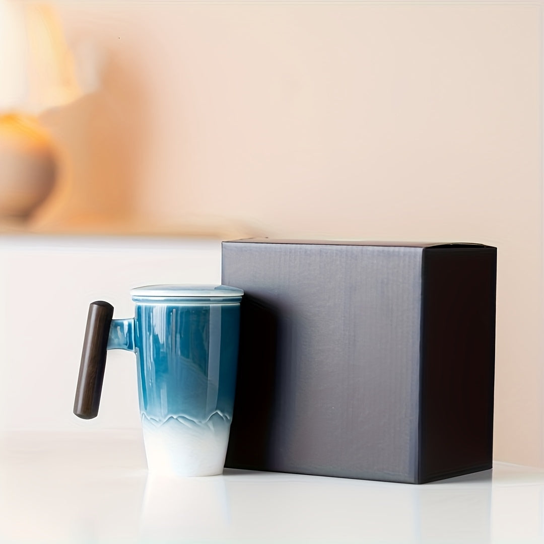 Handgefertigte Keramische Teetasse mit Sieb – Authentisches Design und Praktische Nutzung