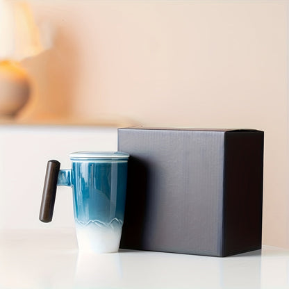 Handgefertigte Keramische Teetasse mit Sieb – Authentisches Design und Praktische Nutzung
