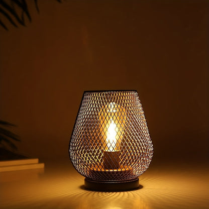 RusticMesh Tischlampen-Set – Industrieller Stil und Stimmungsvolle Beleuchtung