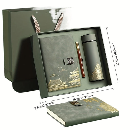 Exklusives Geschenkset Verbotene Stadt – Notizbuch, Thermosflasche und Stift in Luxusbox