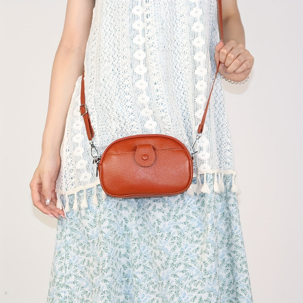 Große Kapazität Vintage Crossbody Tasche – Echtleder mit mehreren Fächern