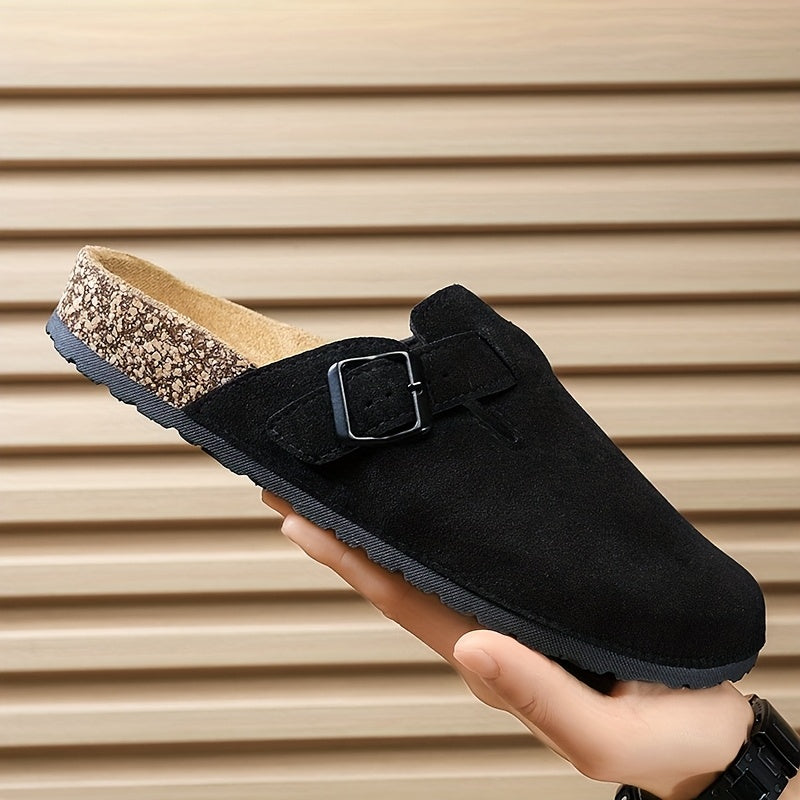 Unisex Slip-On Kunstsuede Mules – Leicht und Komfortabel mit Korksohle