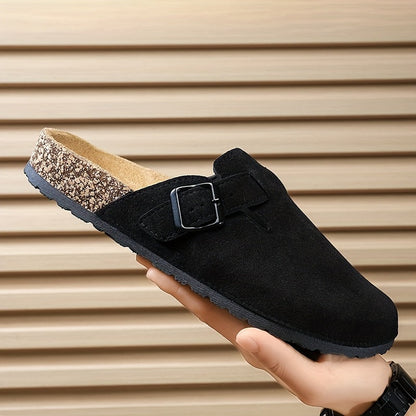 Unisex Slip-On Kunstsuede Mules – Leicht und Komfortabel mit Korksohle