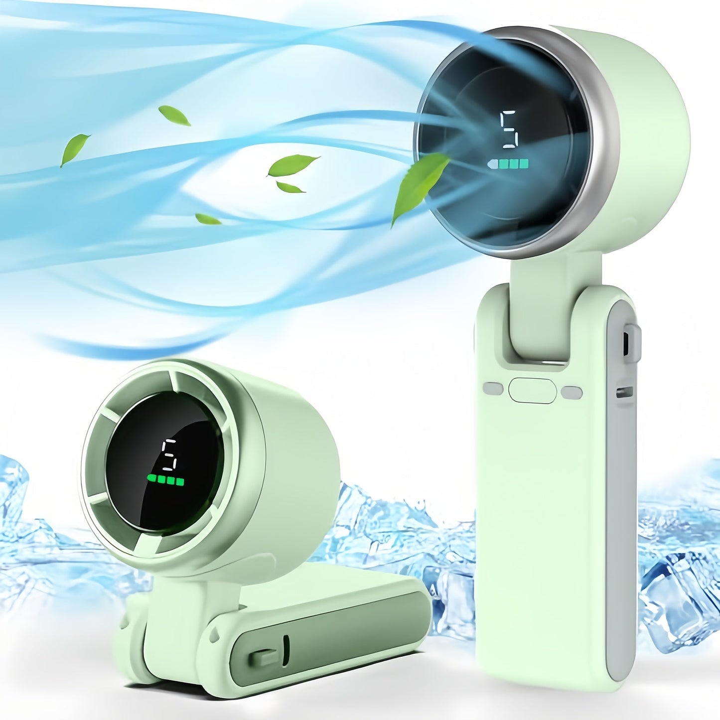 Kompakter Turbo Handventilator – 3-in-1 USB wiederaufladbar mit 5 Geschwindigkeiten