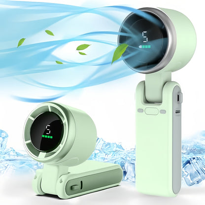 Kompakter Turbo Handventilator – 3-in-1 USB wiederaufladbar mit 5 Geschwindigkeiten
