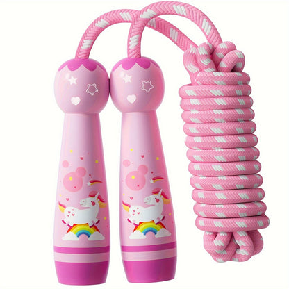 Unicorn Springseil - Gemütliches Springseil für Kinder mit Holzgriffen