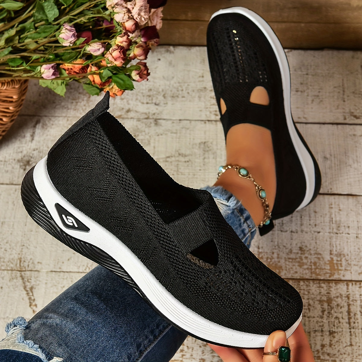 Lässige, atmungsaktive Slip-on-Sneakers