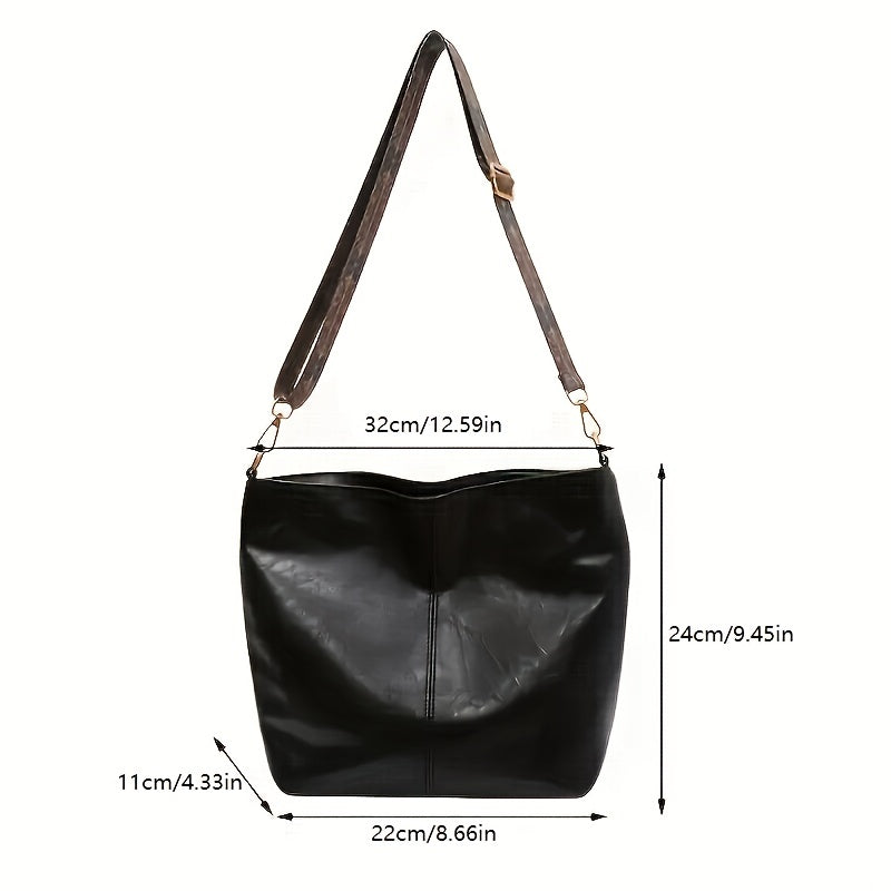 Breite Geometrische Tasche – Große Kapazität Crossbody mit Retro-Vibe