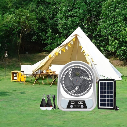 Tragbarer solarbetriebener Ventilator und Nachtlicht – Multifunktional und wiederaufladbar