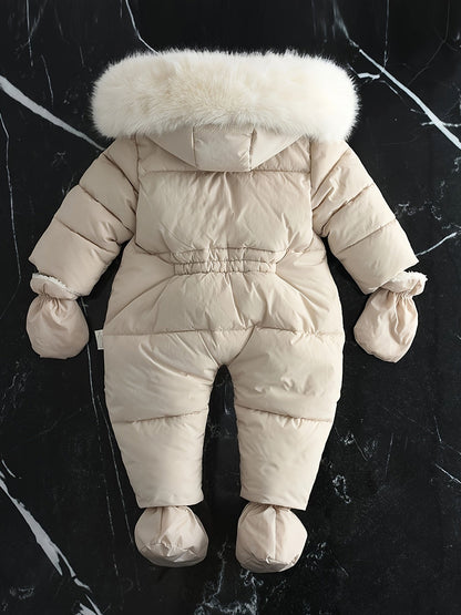 Frosty Baby Strampler – Luxus Winteroverall mit Kapuze für die kälteren Monate