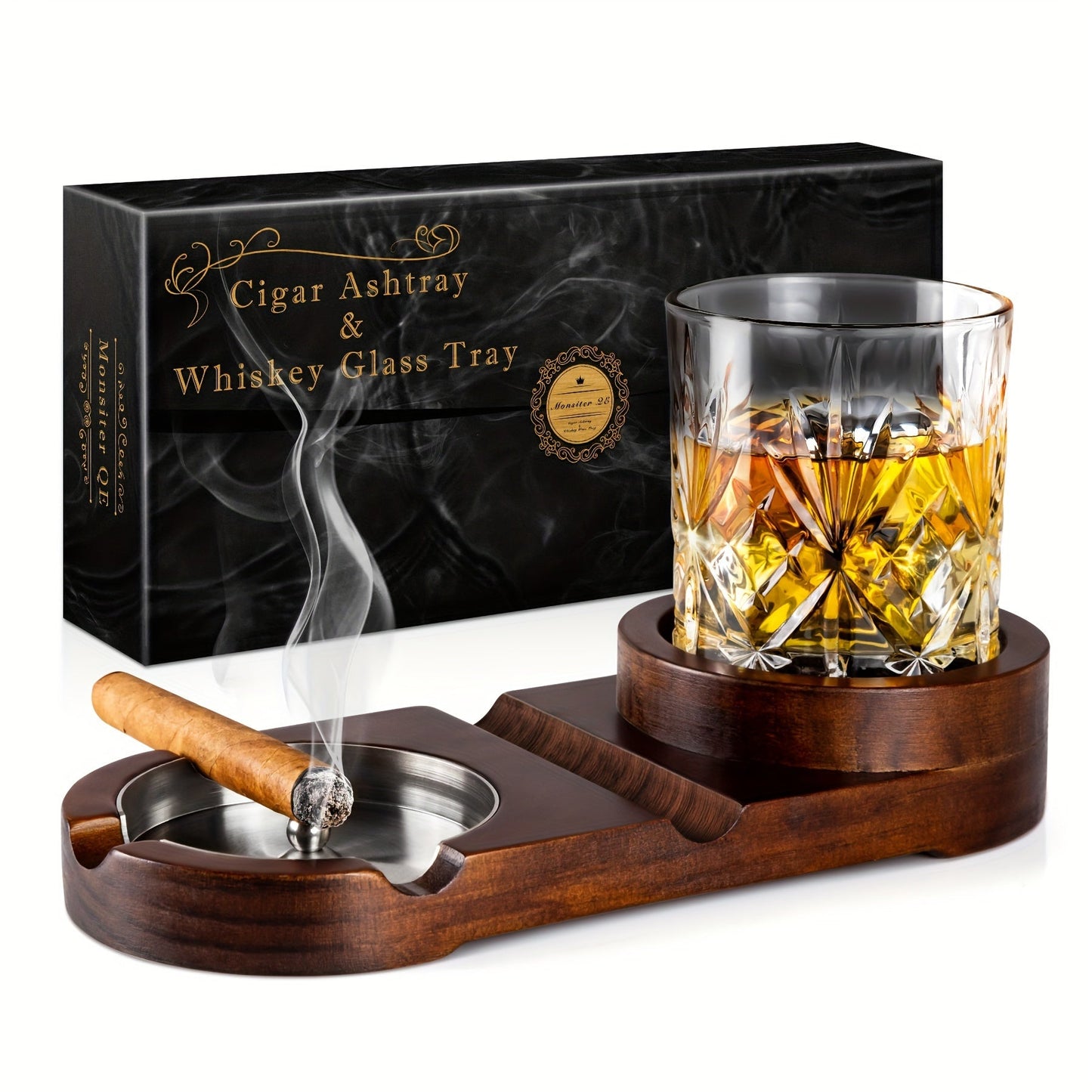 Luxus Cigarre & Whiskey Tray – Das Perfekte Geschenk für Vater oder Partner