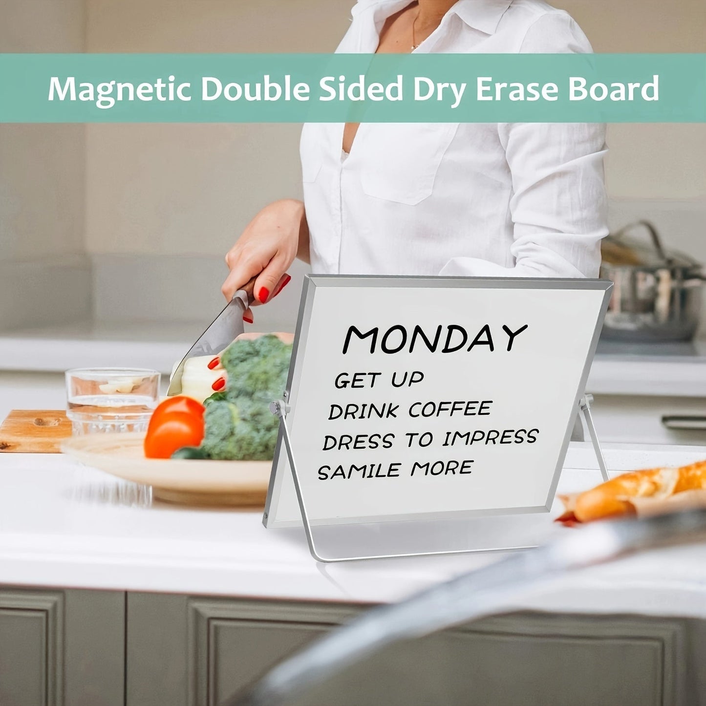 MagniBoard Magnetisches Whiteboard – Tragbar und beidseitig mit Ständer