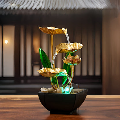 Serene Lotus Innenbrunnen – Beruhigend und Stimmungsvoll