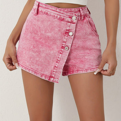 Stretch-Denim-Skort für Damen – Slim Fit und Asymmetrisch
