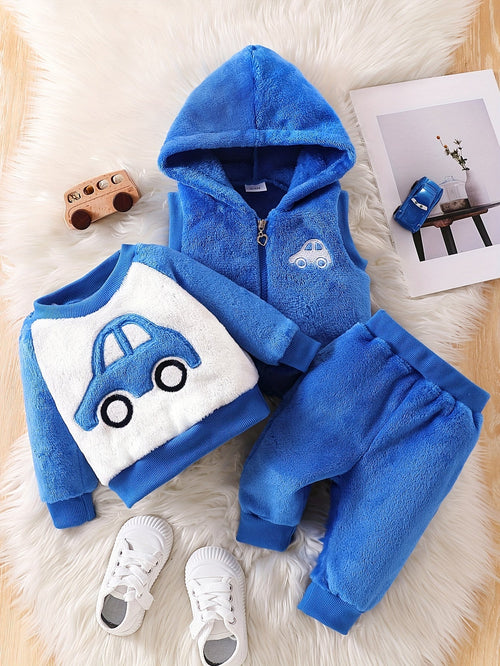 Zoomer Baby Set – Niedliche Auto-Stickerei für die kühleren Tage