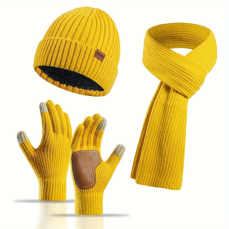 Fröhliches Winterset – Mütze, Schal und Handschuhe für Paare