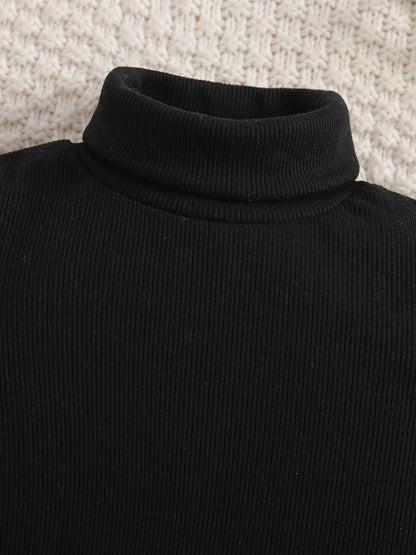 Elegantes Turtleneck Outfit für Kinder - Karorock und Pullover Set