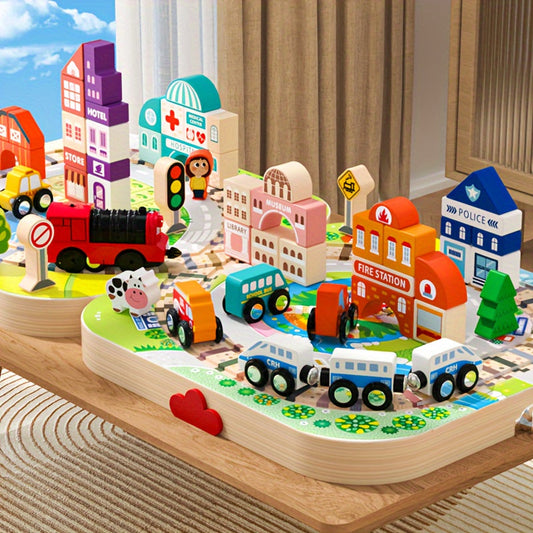 Holzstadt-Bausteine-Set – Spaßiges Spielerlebnis für Kinder