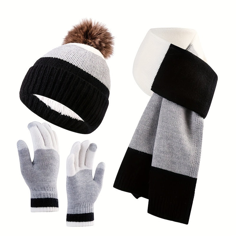 Trendy Winterset - Mütze, Schal und Handschuhe für Kalte Tage